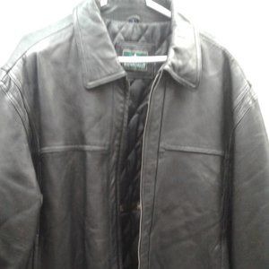 MENS BLACK GENUINE LEATHER JACKET By Rainforest L